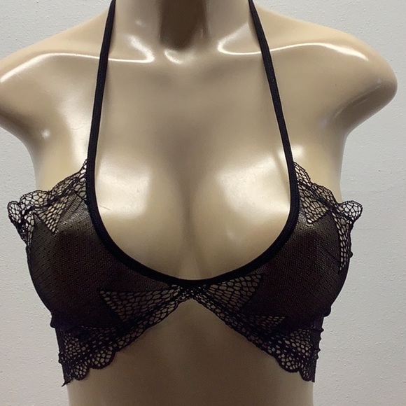 Black Mesh 2 Piece Lingerie Set Size Small. New - Picture 3 of 5